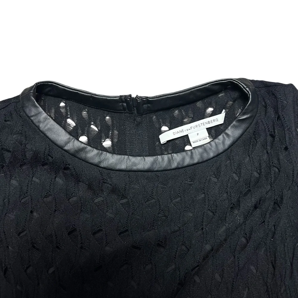 Diane Von Furstenberg Black Slim Kivel Ladder Lace Dress Women’s SP Cashmere - Picture 4 of 11